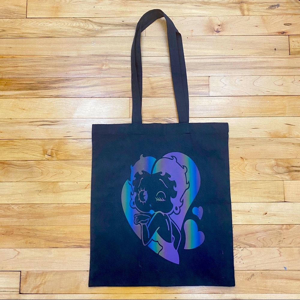 Betty Boop Holographic Black Tote Bag